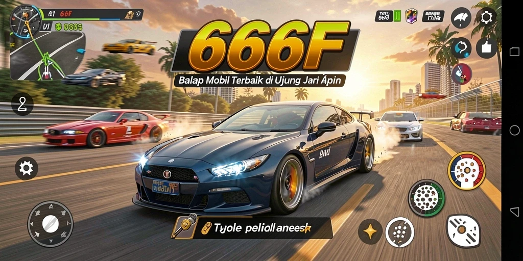 Gameplay Racing yang mendebarkan dan penuh aksi di 666F.