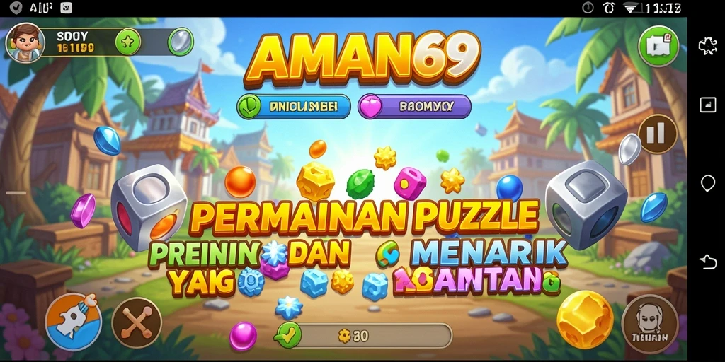 Tampilan gameplay seru dari AMAN69, penuh tantangan Puzzle.