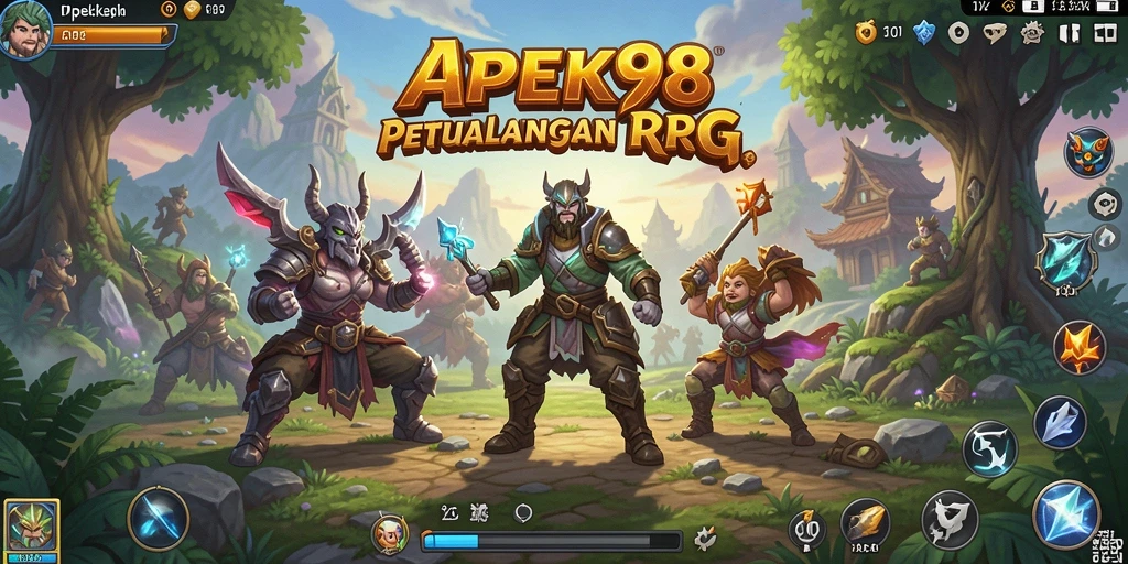 Screenshot APEK88 menampilkan pertarungan seru dalam petualangan RPG.