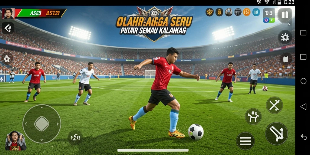 Screenshot menampilkan aksi seru dalam permainan olahraga.