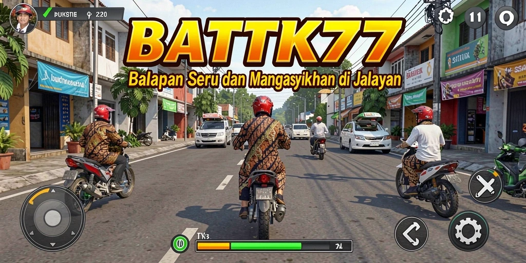 Gameplay seru dengan mobil balap beraksi di trek.