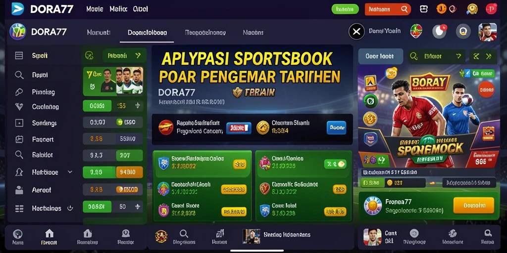 Tampilan gameplay Sportsbook DORA77 yang menarik dan interaktif.