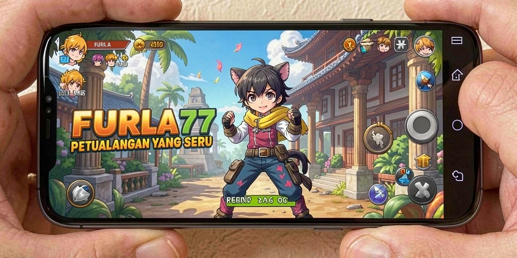 Screenshot gameplay FURLA77 menampilkan aksi karakter anime yang seru.