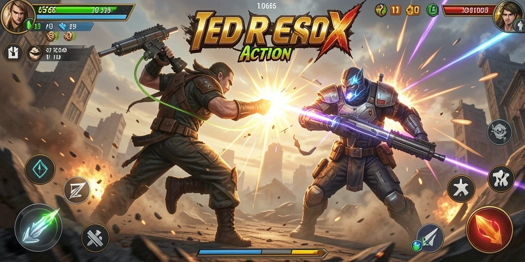 Screenshot utama menampilkan aksi gameplay mendebarkan dari IND666.