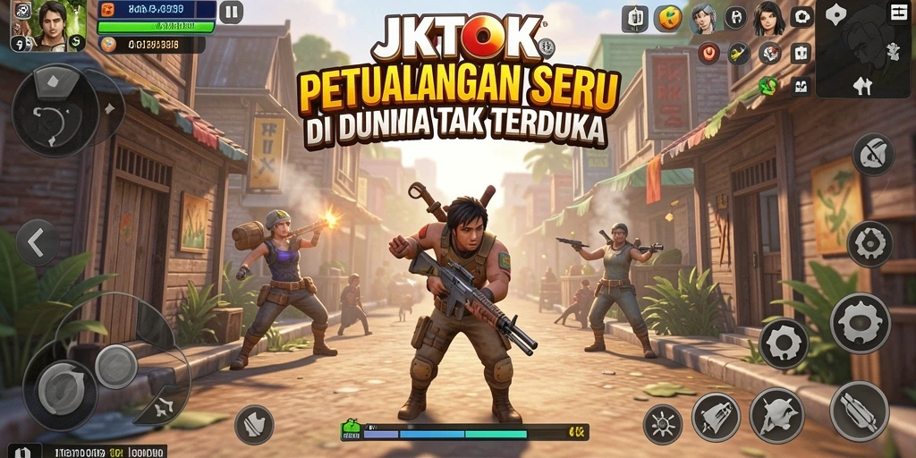 Tampilan gameplay JKTOK menampilkan aksi seru di dunia petualangan.