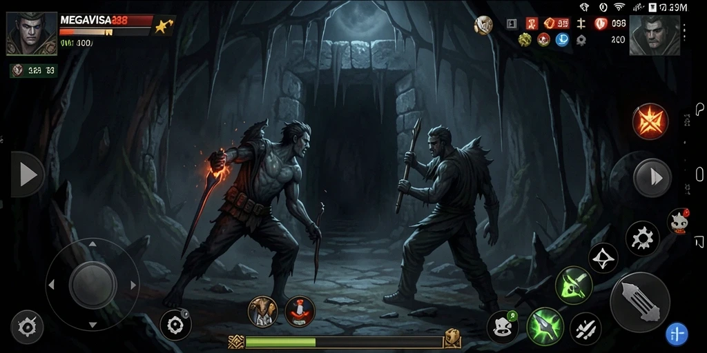 Screenshot gameplay menampilkan suasana kegelapan yang mencekam di MEGAVISA88.