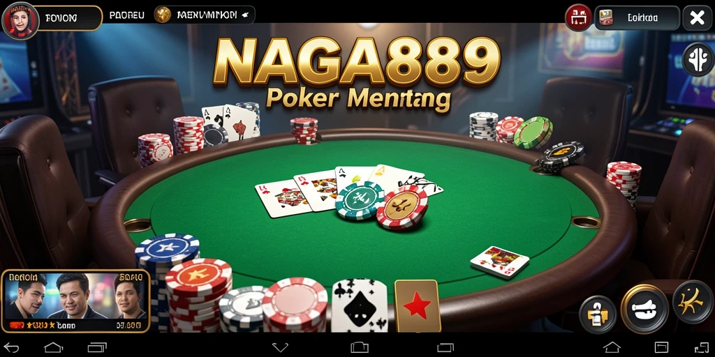 Screenshot gameplay NAGA889 menampilkan aksi seru permainan Poker.