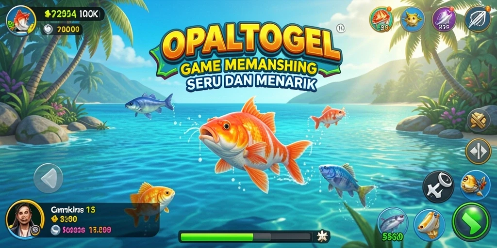 Tampilan gameplay OPALTOGEL dengan suasana memancing yang mendebarkan.