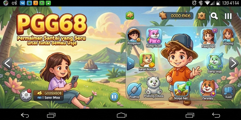 Tangkapan layar PGG68 menampilkan gameplay yang ceria dan interaktif.