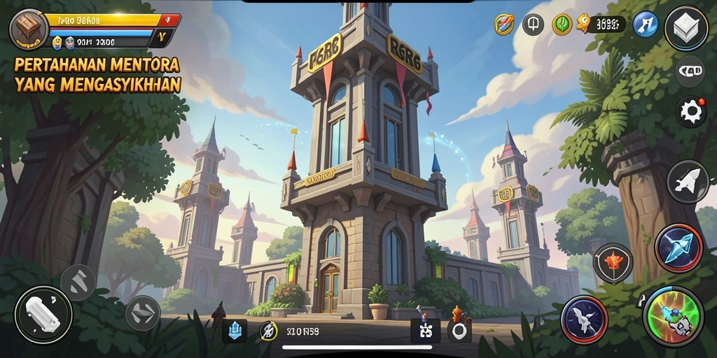 Gameplay R6R6 menampilkan pertahanan menara yang intens dan strategis.