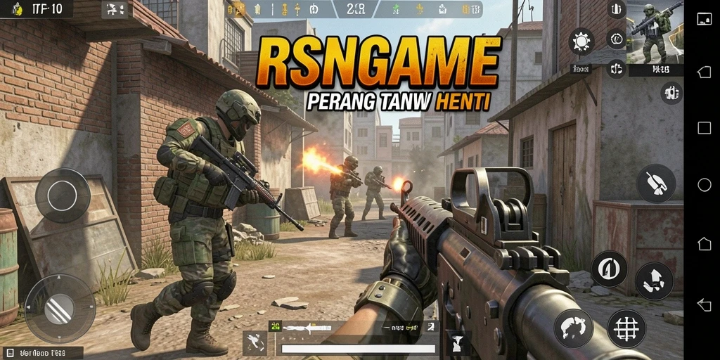 Screenshot gameplay <strong>RSNGAME</strong> menampilkan pertempuran intens dan taktik yang mendebarkan.