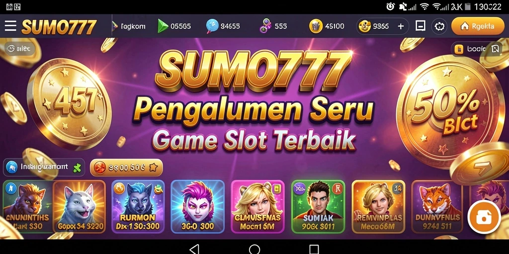 Tampilan gameplay seru dari SUMO777 dengan mesin slot yang menakjubkan.