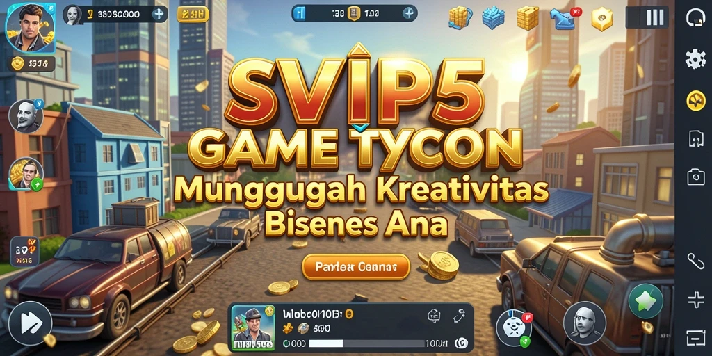 Screenshot gameplay SVIP5 menunjukkan keseruan dalam mengelola bisnis Tycoon.