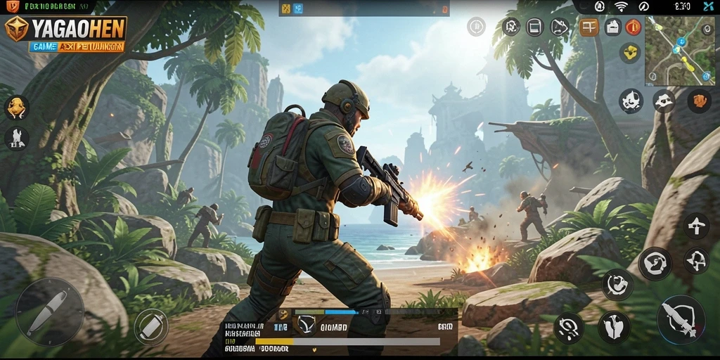 Screenshot gameplay YAGAOHEN yang menunjukkan aksi seru dalam pertempuran TPS.